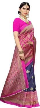 यशिका डिज़ाइनर विमेंस साड़ी आर्ट सिल्क विद अन्स्टिच ब्लाउज पीस 