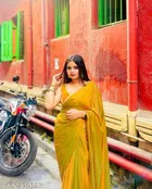 New Arrival Golden Chiffon Saree for Women 