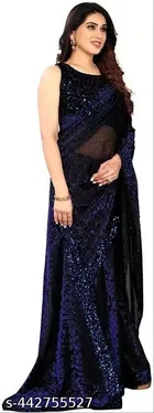 Lycra Sequence Saree for Women 
