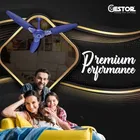 Maxotech Spectra Ultra High Speed 100% CNC Winding 48 Inch Decorative 1200 mm 3 Blade Ceiling Fan, Anti Dust | Matt Blue | Pack of 1