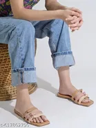 Shoetopia Beige Solid Sandals 