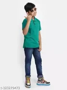 Cotton Blend Jeans for Boys (Blue, 8-9 Years)