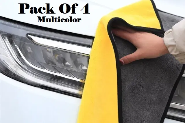 Microfiber Thick Lint & Streak-Free Multipurpose Cleaning Clothes (Multicolor, Pack of 4)