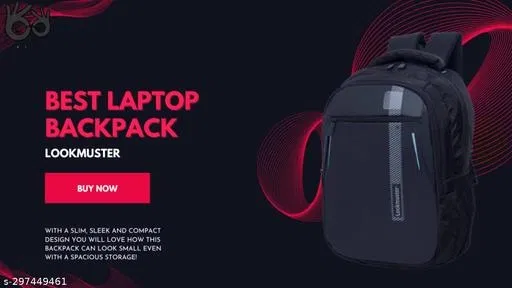 Polyester Backpack for Men & Women, Black