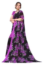 Women Georgette Printed Saree With Unstitched Blouse 