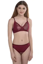 Pibu वीमेन कॉटन ब्रा पैंटी सेट 