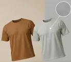 Polyester Round Neck T-shirt for Men, Multicolour, Pack of 2 