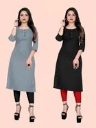 Crepe Solid Kurtis for Women 