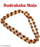 Rudraksha 5 Mukhi Japa Mala Rosary with Golden Cap for Men 