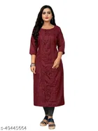 Floral Embroidered A-line Kurti for Women 