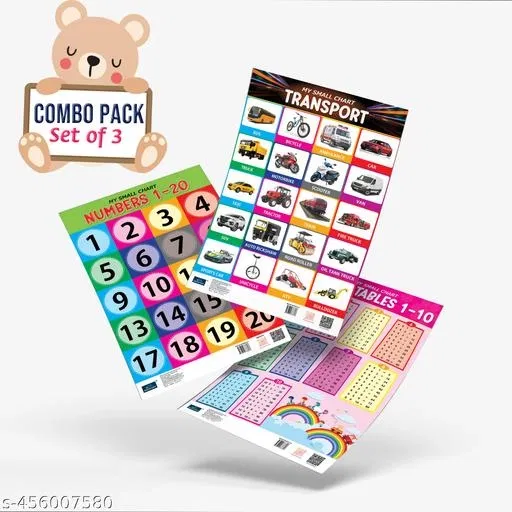 Bookford Publications My small chart Numbers, Transport & Tables (Set of 3)