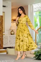 Rayon Kurti for Women, Yellow 