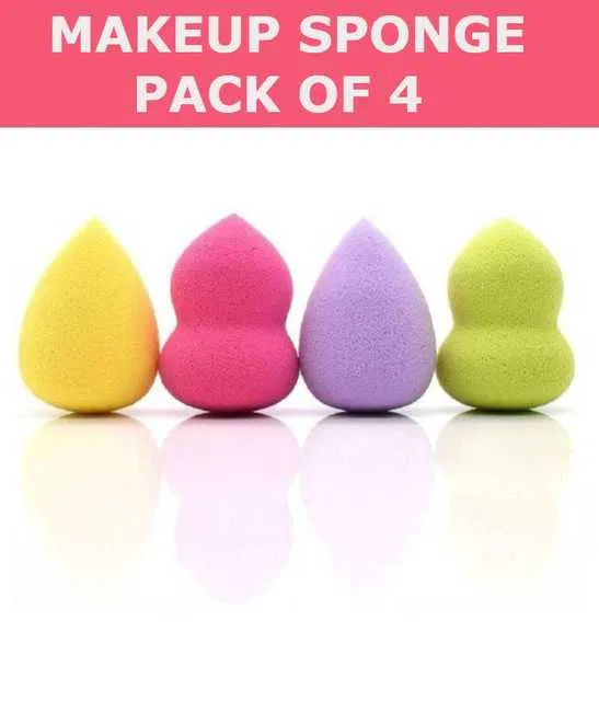 Lenon Makeup Accessory Beauty Blender Makeup Sponge(Multicolor) (Pack of 4) (D52)