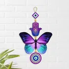 Khatu Craft Butterfly Evil Eye Wooden Wall Hanging 