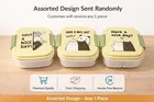 Have a Nice Day Pale Yellow Plastic Lunch Box With Spoon Assorted any 1 Design