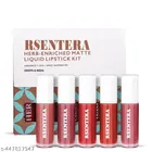 Rsentera's Ayurvedic Liquid Lipstick Kit Set of 5 with Long Lasting Matte Finish, Hydrating & Lightweight Lip Colour, Deeps & Reds - Paraben & Silicon Free - 5 ml