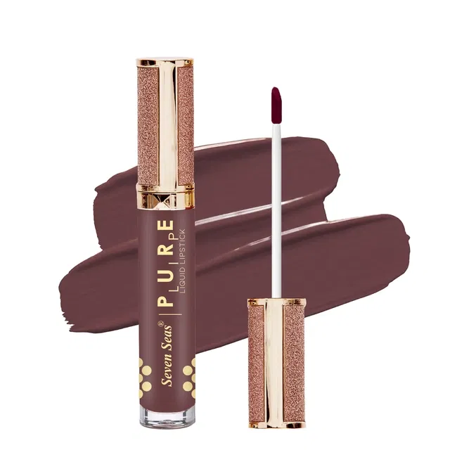 Seven Seas Liquid Lipstick for Women, Nude Brown (8ml)