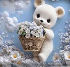 Premium 7D Cute Teddy Printed Bedsheet 90x100in