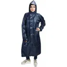 Solid Overcoat with Hoods and Side Pocket Raincoat for Women 