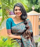 Banarasi Silk Woven Saree for Women (Teal, 6.3 m)