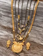 Combo of 4 Pcs Mangalsutras with Earrings Set for Women 