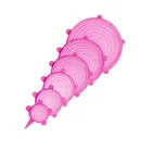 Silicone Reusable 6 Pcs Magic Stretch Lids, Multicolor, Set of 1
