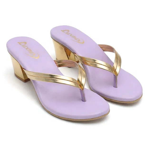 Solid Block Sandals for Women (Purple, 6)