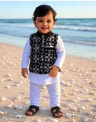 Geometric Cotton Kurta Set for Boys 