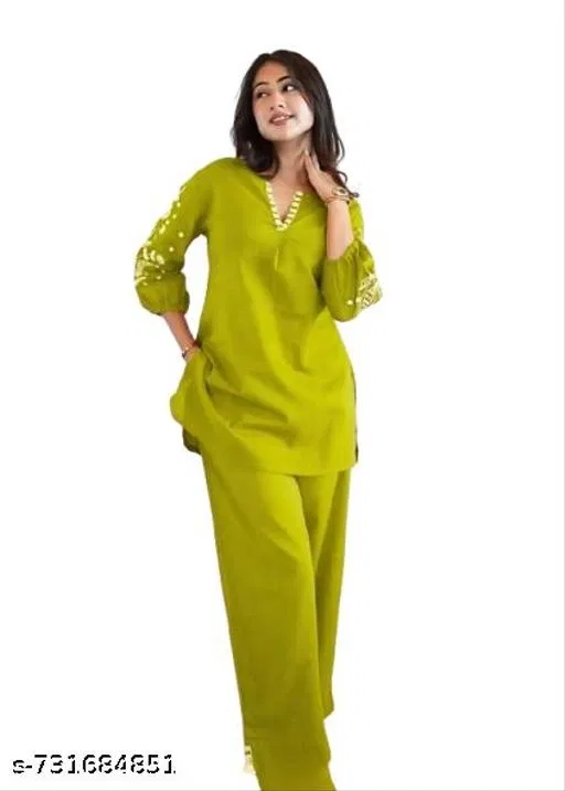 Top & Bottom Sets for Women (Green, XXL)