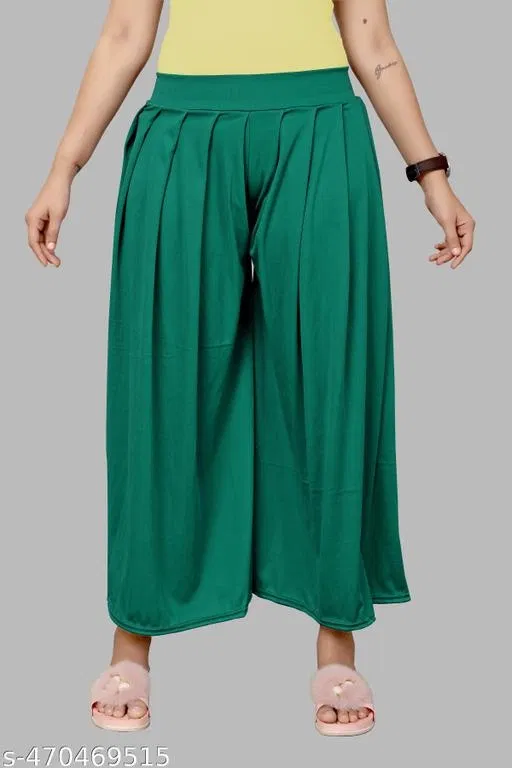 Palazzos for Women (Green, XL)