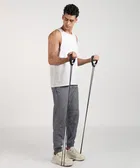 Rubber Double Toning Resistance Pull Rope, Black
