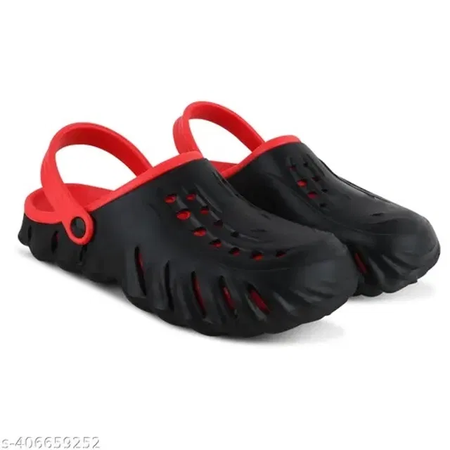 Clogs for Men (Red & Black, 8)