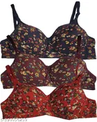 Cotton Blend Printed Padded Bra for Women 
