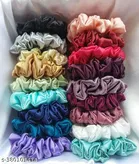 Pack of 8 Fabric Scrunchies for Women 