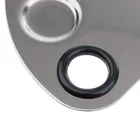 Stainless Steel Cosmetic Palette With Spatula For Foundation & Makeup Mixing 