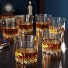Afast Crystal Whiskey Glass Lead-Free Barware for Scotch, Bourbon, Liquor and Cocktail Drinks (Transparent, 300 ml)- Pack of 6