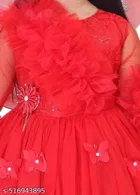 Cotton Blend Solid Dress for Girls 