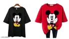 Polycotton Printed T-Shirt for Women, Red & Black, Pack of 2 