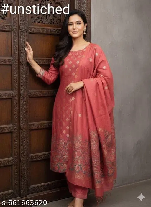 Floral Palazzo Suit Set for Women (Multicolor, Un Stitched)