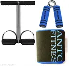 Single Spring Tummy Trimmer with Hand Gripper & Sweat Belt 