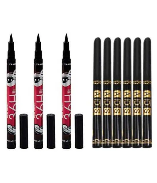 Lenon Makeup Accessory Colossal 6 Pencil Kajal Pencil Eyeliner + 3 36Hr Sketch Eye Liner (3.2 g) (D275)