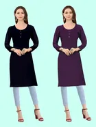 Crepe Solid Kurtis for Women 