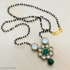 Alloy Mangalsutra With Earring for Women, Green