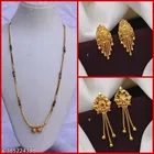 Alloy Mangalsutra with 2 Pair Earrings for Women 