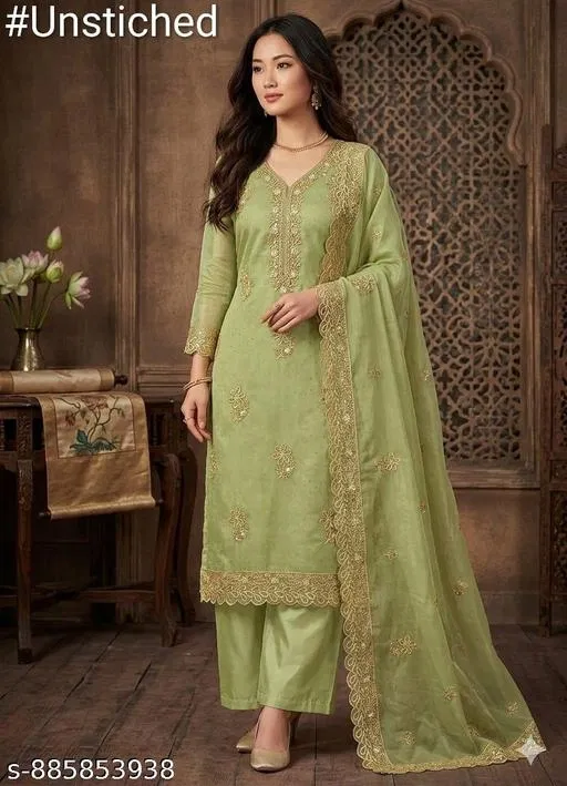 Embroidered Floral Palazzo Suit for Women (Un Stitched)