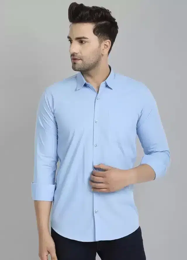Casual Shirt for Men (Sky Blue, XL)