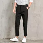 Polyester Formal Pant for Men (Black, 28)