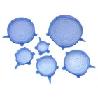 Silicone Reusable 6 Pcs Magic Stretch Lids, Multicolor, Set of 1
