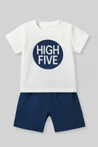 Cotton Blend Printed Clothing Set for Boys 
