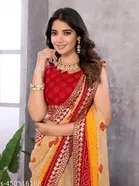 Georgette Printed Saree for Women, Maroon 